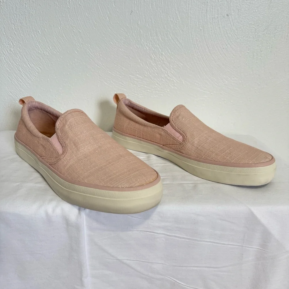 Sperry Women's Crest Twin Gore Shimmer Slip On Sneaker US 8.5 Pink Casual Preppy
